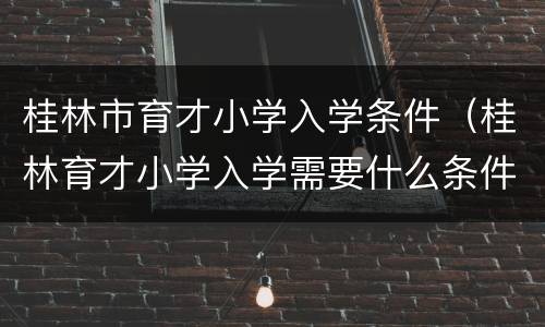 桂林市育才小学入学条件（桂林育才小学入学需要什么条件）