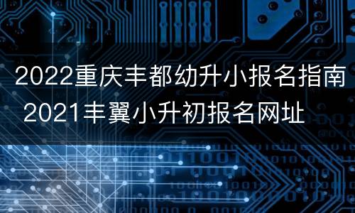 2022重庆丰都幼升小报名指南 2021丰翼小升初报名网址