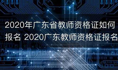 2020年广东省教师资格证如何报名 2020广东教师资格证报名官网