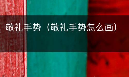 敬礼手势（敬礼手势怎么画）