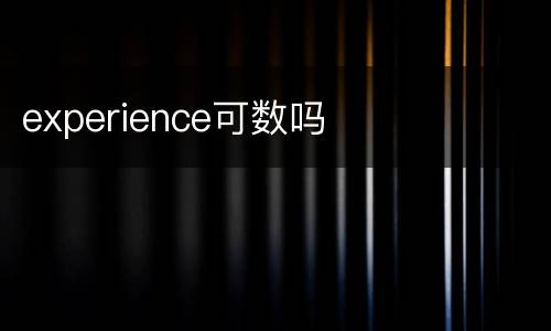 experience可数吗