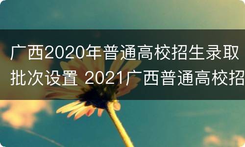 广西2020年普通高校招生录取批次设置 2021广西普通高校招生录取日程表