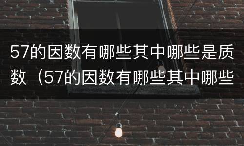 57的因数有哪些其中哪些是质数(57的因数有哪些其中哪些是质数呢)
