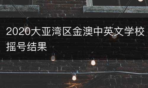2020大亚湾区金澳中英文学校摇号结果