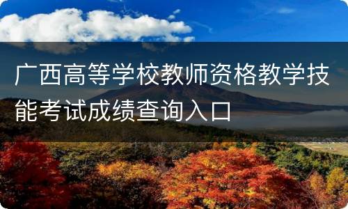 广西高等学校教师资格教学技能考试成绩查询入口