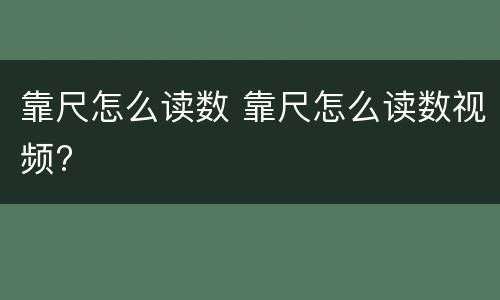 靠尺怎么读数 靠尺怎么读数视频?