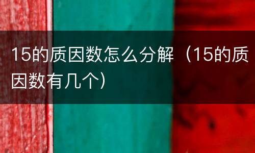 15的质因数怎么分解（15的质因数有几个）
