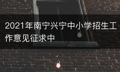 2021年南宁兴宁中小学招生工作意见征求中