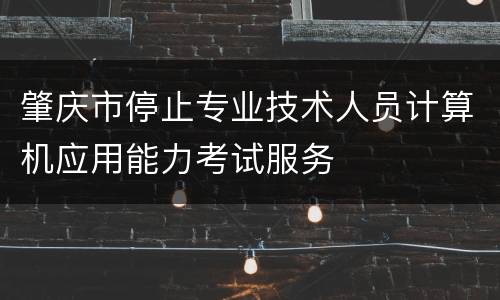 肇庆市停止专业技术人员计算机应用能力考试服务