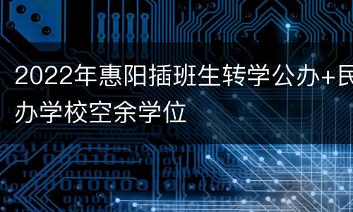 2022年惠阳插班生转学公办+民办学校空余学位
