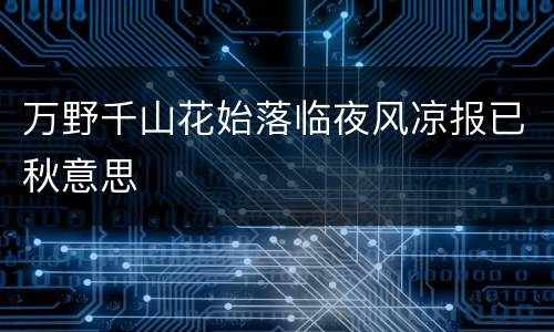 万野千山花始落临夜风凉报已秋意思