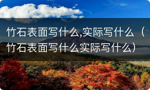 竹石表面写什么,实际写什么（竹石表面写什么实际写什么）