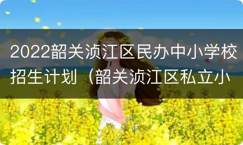 2022韶关浈江区民办中小学校招生计划（韶关浈江区私立小学）