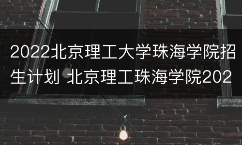 2022北京理工大学珠海学院招生计划 北京理工珠海学院2021招生计划