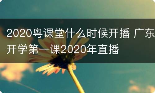 2020粤课堂什么时候开播 广东开学第一课2020年直播
