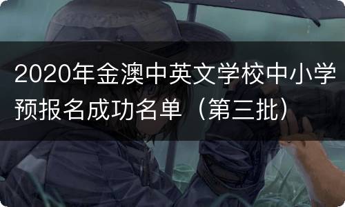 2020年金澳中英文学校中小学预报名成功名单（第三批）