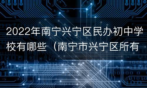 2022年南宁兴宁区民办初中学校有哪些（南宁市兴宁区所有的初中公办学校）