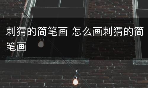 刺猬的简笔画 怎么画刺猬的简笔画