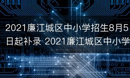 2021廉江城区中小学招生8月5日起补录 2021廉江城区中小学招生8月5日起补录多少人