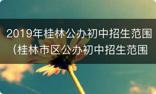 2019年桂林公办初中招生范围（桂林市区公办初中招生范围）