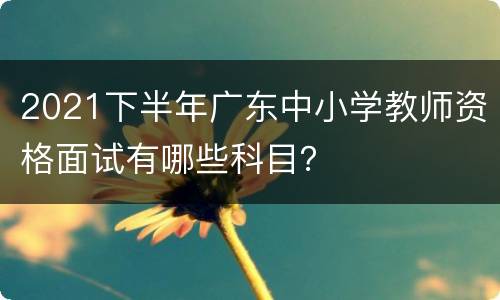 2021下半年广东中小学教师资格面试有哪些科目？