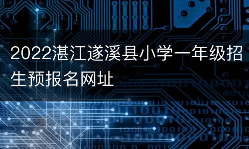 2022湛江遂溪县小学一年级招生预报名网址