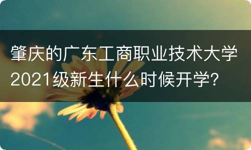 肇庆的广东工商职业技术大学2021级新生什么时候开学？