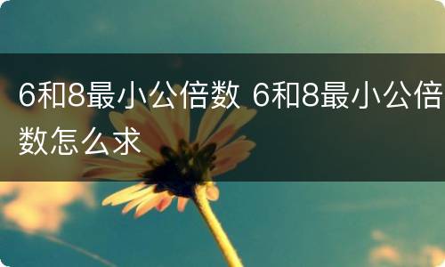 6和8最小公倍数 6和8最小公倍数怎么求