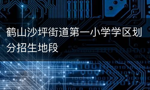 鹤山沙坪街道第一小学学区划分招生地段