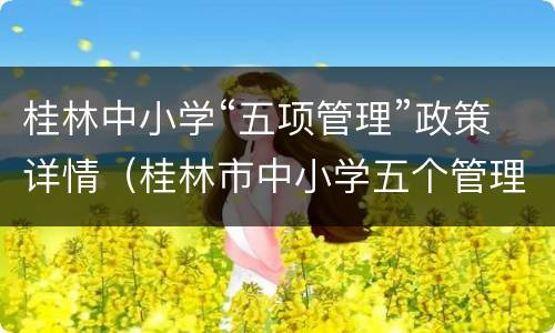 桂林中小学“五项管理”政策详情（桂林市中小学五个管理问答卷）