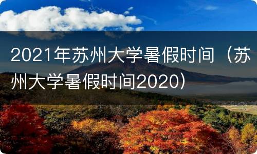 2021年苏州大学暑假时间（苏州大学暑假时间2020）