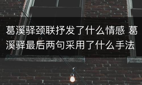 葛溪驿颈联抒发了什么情感 葛溪驿最后两句采用了什么手法