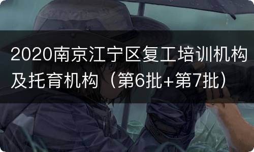 2020南京江宁区复工培训机构及托育机构（第6批+第7批）