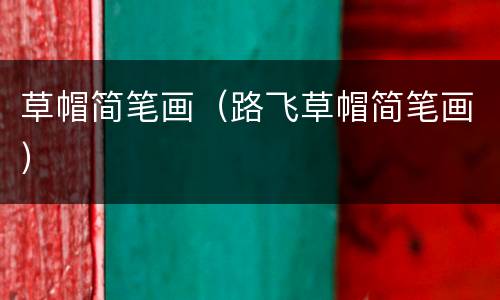 草帽简笔画（路飞草帽简笔画）