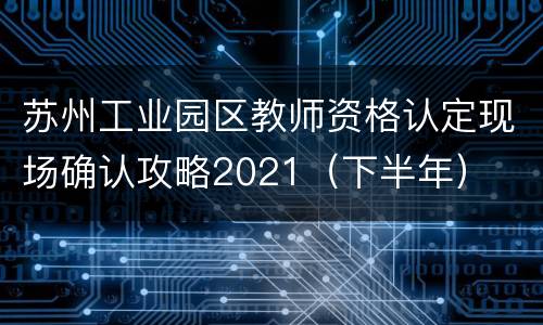 苏州工业园区教师资格认定现场确认攻略2021（下半年）