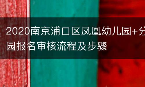 2020南京浦口区凤凰幼儿园+分园报名审核流程及步骤