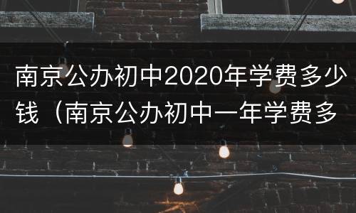 南京公办初中2020年学费多少钱（南京公办初中一年学费多少）
