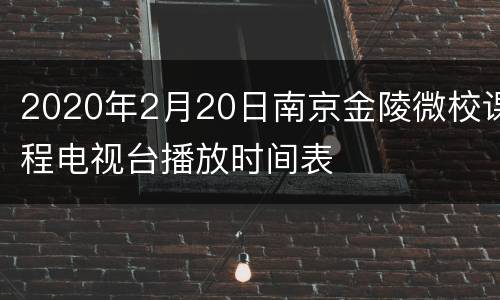2020年2月20日南京金陵微校课程电视台播放时间表