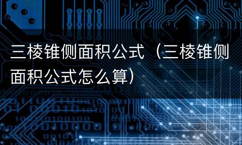 三棱锥侧面积公式（三棱锥侧面积公式怎么算）