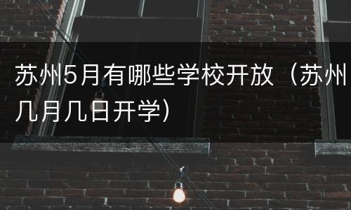 苏州5月有哪些学校开放（苏州几月几日开学）