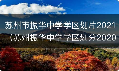 苏州市振华中学学区划片2021（苏州振华中学学区划分2020）