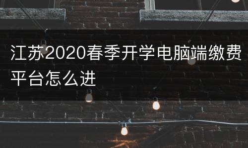 江苏2020春季开学电脑端缴费平台怎么进