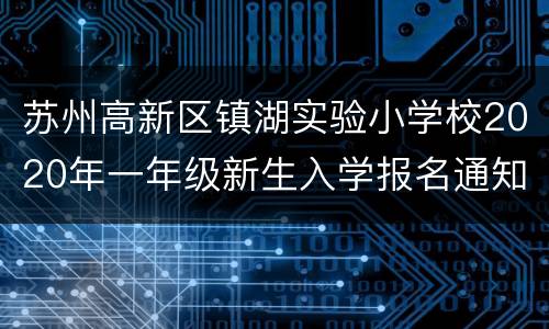 苏州高新区镇湖实验小学校2020年一年级新生入学报名通知