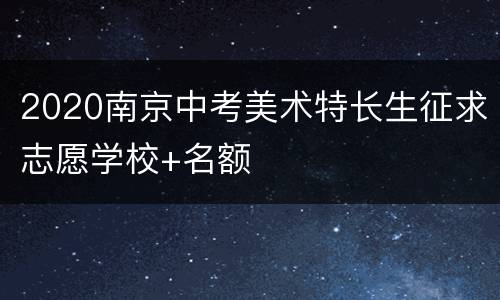 2020南京中考美术特长生征求志愿学校+名额