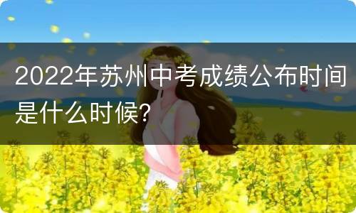 2022年苏州中考成绩公布时间是什么时候？