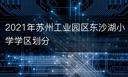 2021年苏州工业园区东沙湖小学学区划分