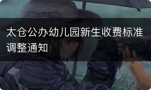 太仓公办幼儿园新生收费标准调整通知