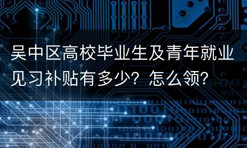 吴中区高校毕业生及青年就业见习补贴有多少？怎么领？