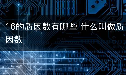 16的质因数有哪些 什么叫做质因数