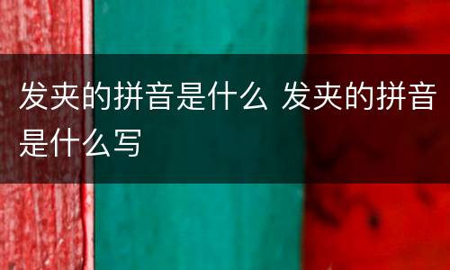 发夹的拼音是什么 发夹的拼音是什么写